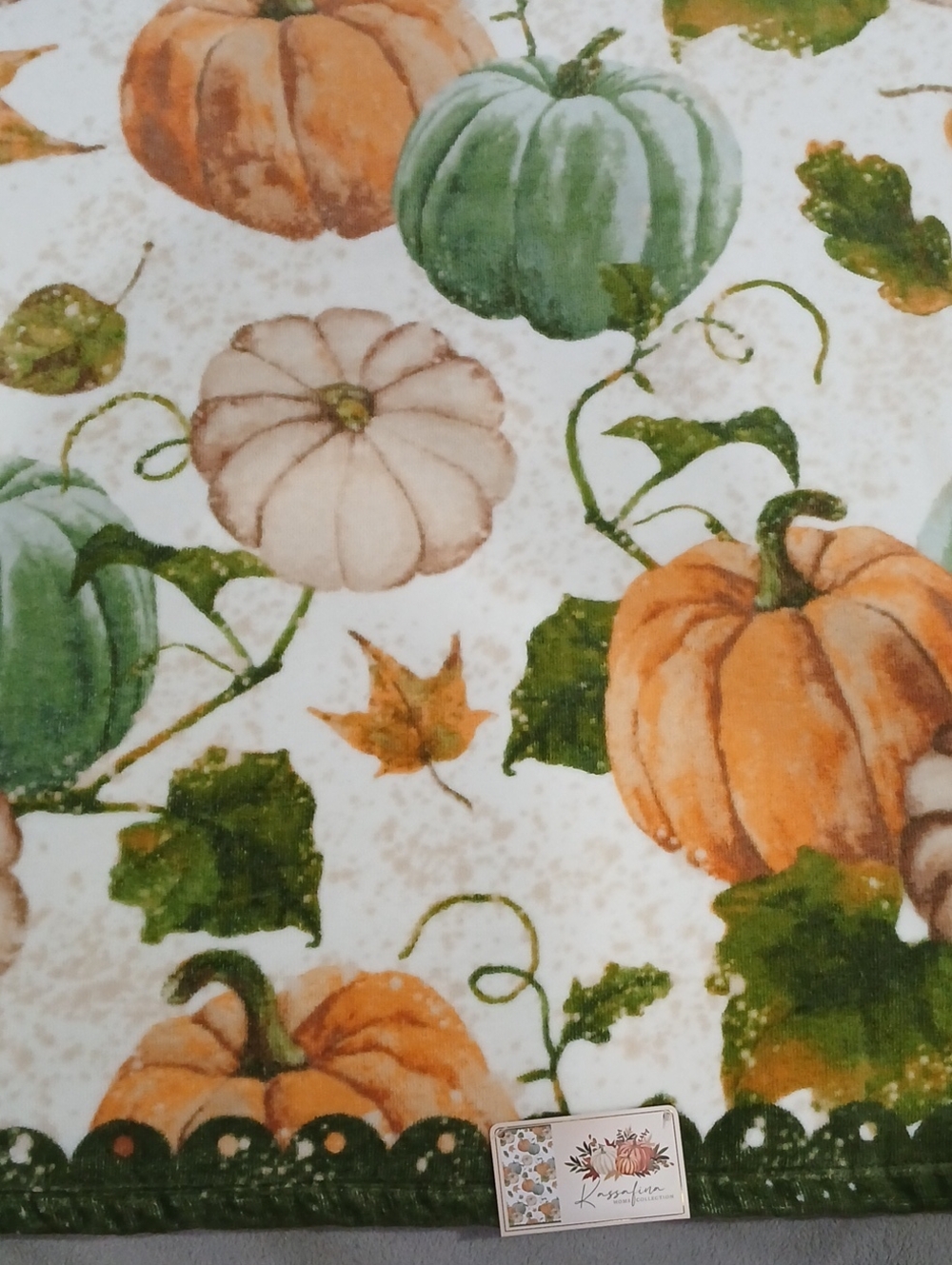 Pumpkin Harvest 100% Cotton Bath Toqel Set- Orange, Green, Cream